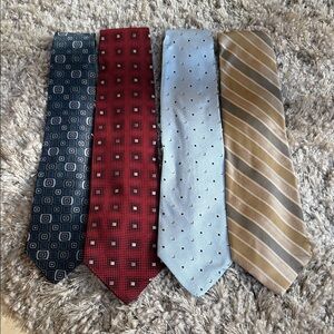 Bruno piattelli   Red Silk Tie with Square Pattern